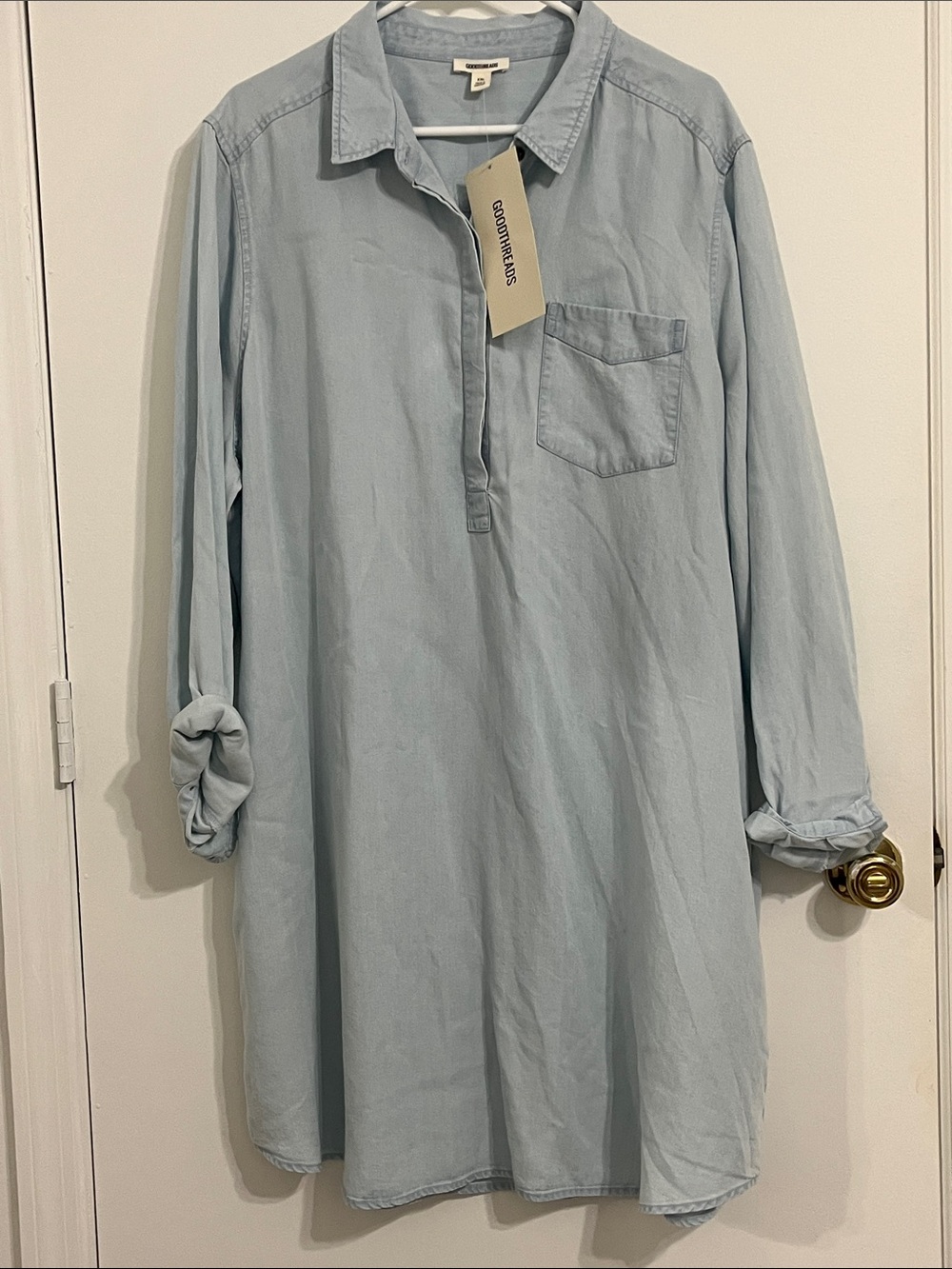Goodthreads Light Blue Popover Shirt Dress